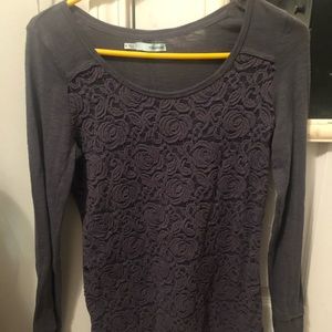 Grey lace long sleeve